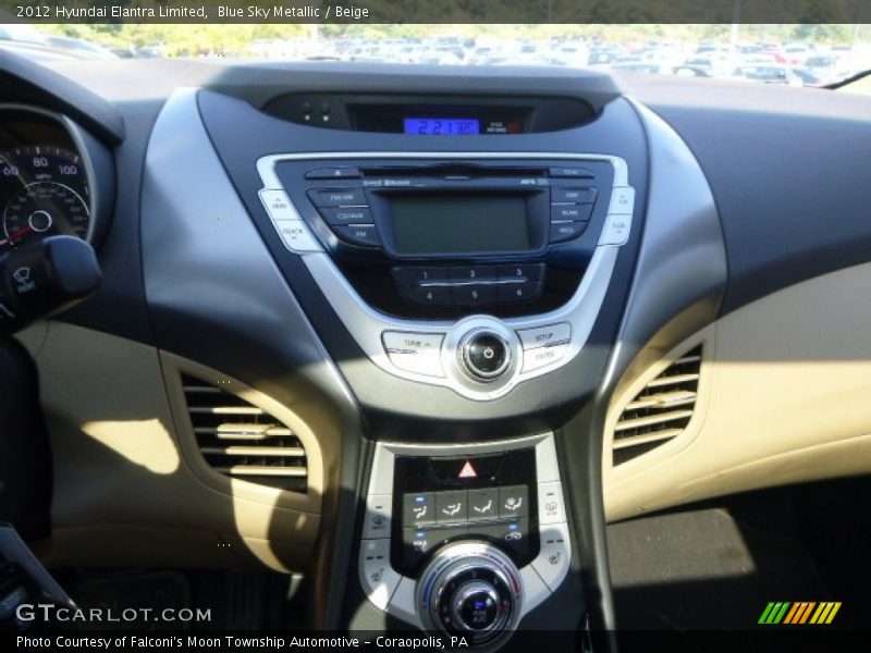 Blue Sky Metallic / Beige 2012 Hyundai Elantra Limited