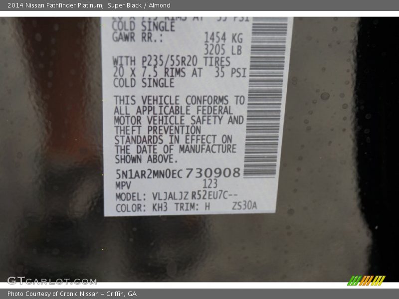 Super Black / Almond 2014 Nissan Pathfinder Platinum