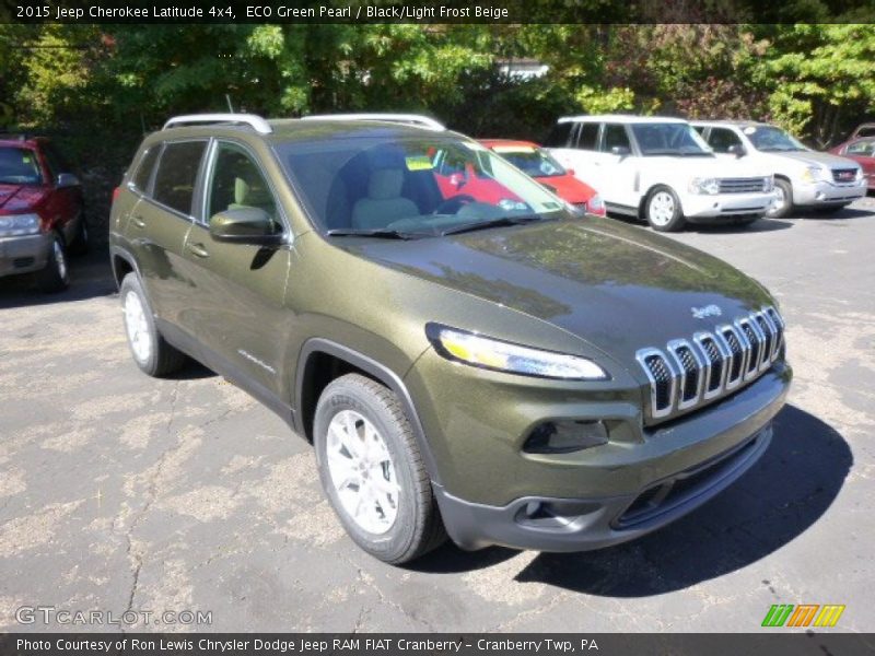 ECO Green Pearl / Black/Light Frost Beige 2015 Jeep Cherokee Latitude 4x4