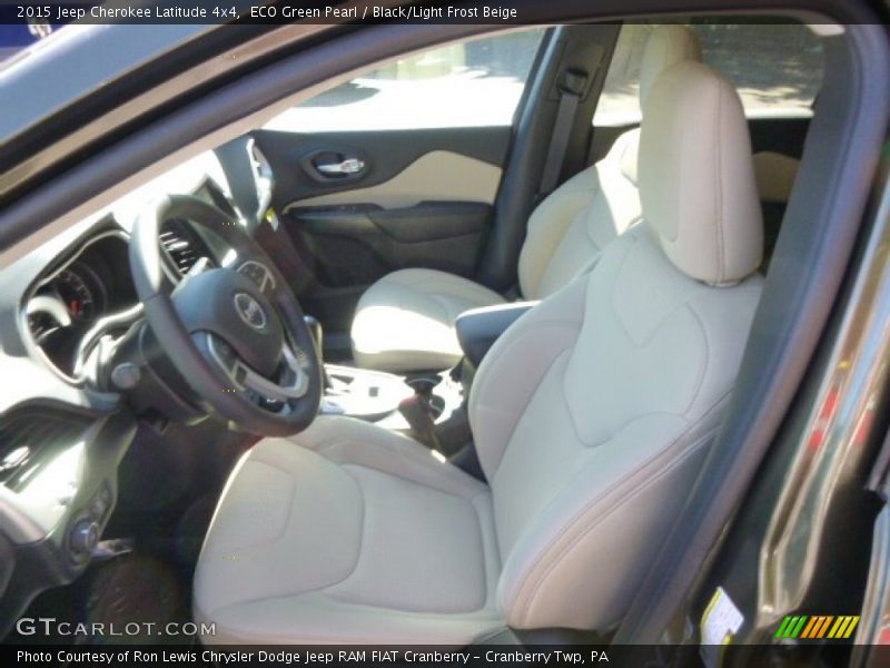 ECO Green Pearl / Black/Light Frost Beige 2015 Jeep Cherokee Latitude 4x4