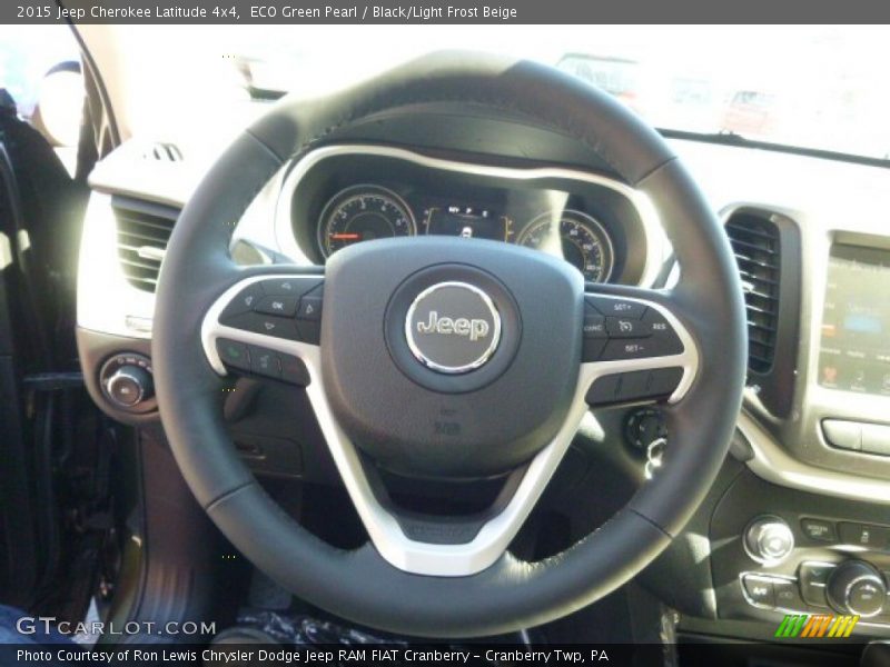 ECO Green Pearl / Black/Light Frost Beige 2015 Jeep Cherokee Latitude 4x4