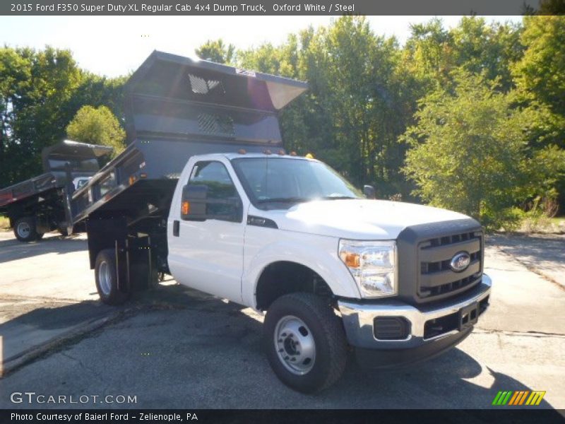 Oxford White / Steel 2015 Ford F350 Super Duty XL Regular Cab 4x4 Dump Truck
