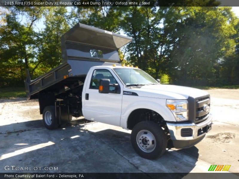 Oxford White / Steel 2015 Ford F350 Super Duty XL Regular Cab 4x4 Dump Truck