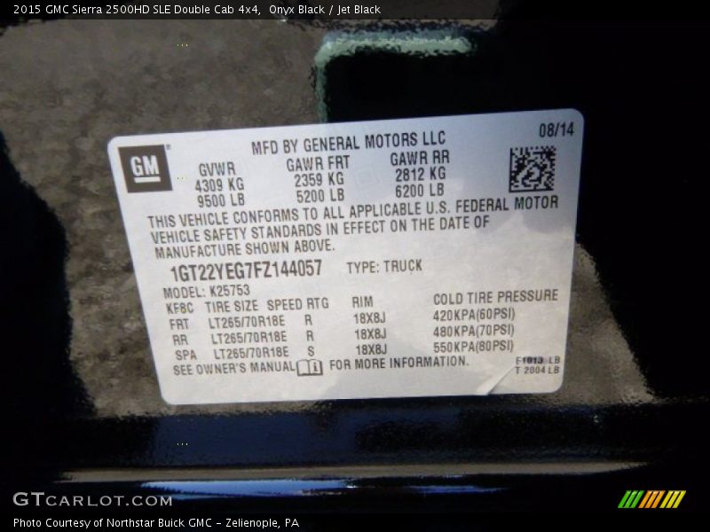 Onyx Black / Jet Black 2015 GMC Sierra 2500HD SLE Double Cab 4x4