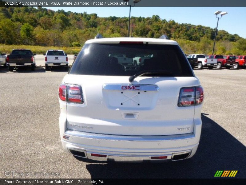 White Diamond Tricoat / Cocoa Dune 2015 GMC Acadia Denali AWD