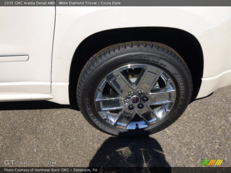 White Diamond Tricoat / Cocoa Dune 2015 GMC Acadia Denali AWD