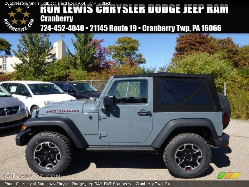 Anvil / Black 2015 Jeep Wrangler Rubicon Hard Rock 4x4