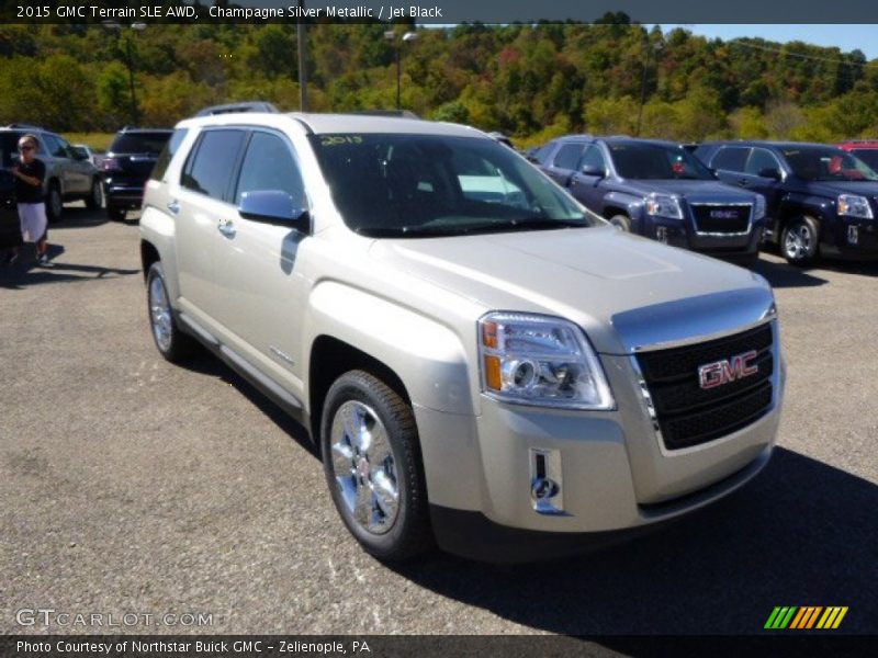 Champagne Silver Metallic / Jet Black 2015 GMC Terrain SLE AWD