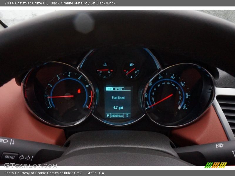Black Granite Metallic / Jet Black/Brick 2014 Chevrolet Cruze LT