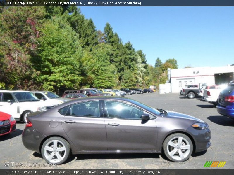 Granite Crystal Metallic / Black/Ruby Red Accent Stitching 2015 Dodge Dart GT