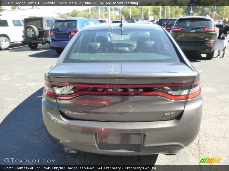 Granite Crystal Metallic / Black/Ruby Red Accent Stitching 2015 Dodge Dart GT
