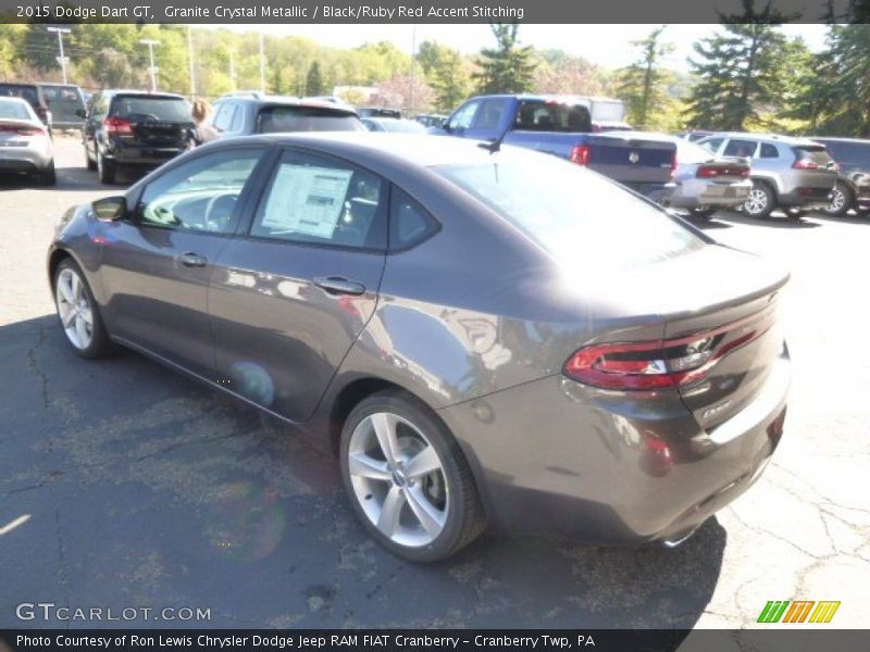 Granite Crystal Metallic / Black/Ruby Red Accent Stitching 2015 Dodge Dart GT