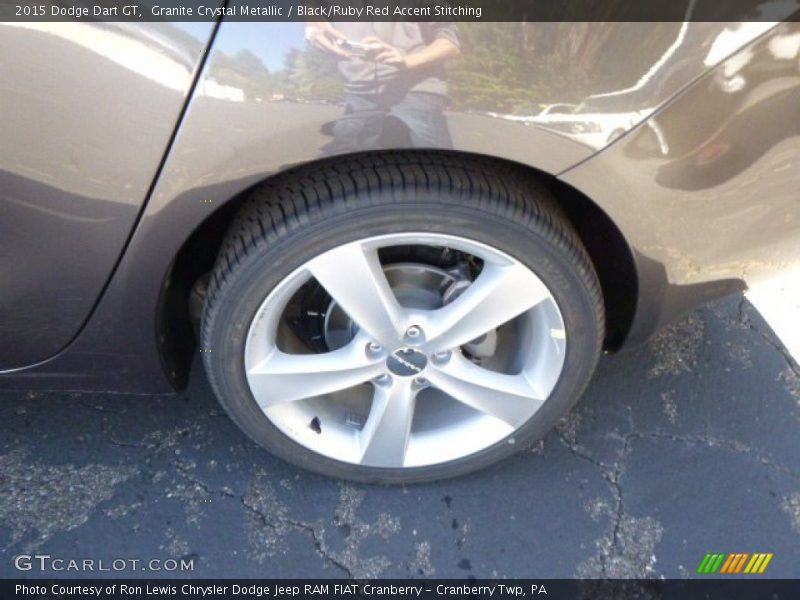 Granite Crystal Metallic / Black/Ruby Red Accent Stitching 2015 Dodge Dart GT