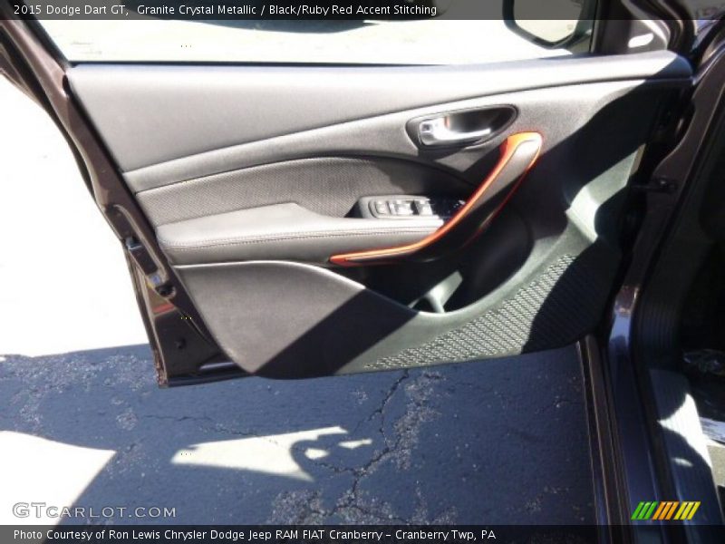Granite Crystal Metallic / Black/Ruby Red Accent Stitching 2015 Dodge Dart GT