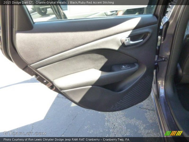 Granite Crystal Metallic / Black/Ruby Red Accent Stitching 2015 Dodge Dart GT