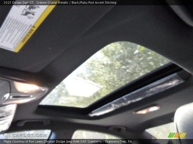 Granite Crystal Metallic / Black/Ruby Red Accent Stitching 2015 Dodge Dart GT