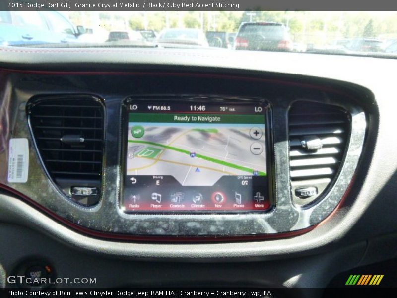 Granite Crystal Metallic / Black/Ruby Red Accent Stitching 2015 Dodge Dart GT