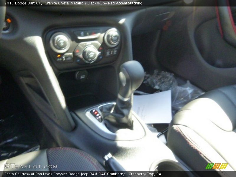 Granite Crystal Metallic / Black/Ruby Red Accent Stitching 2015 Dodge Dart GT