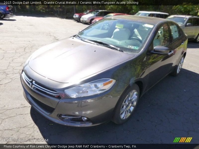 Granite Crystal Metallic / Ceramic White/Tungsten Accent Stitching 2015 Dodge Dart Limited
