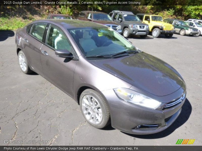 Granite Crystal Metallic / Ceramic White/Tungsten Accent Stitching 2015 Dodge Dart Limited