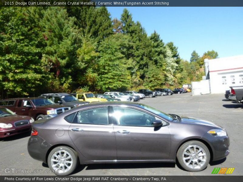 Granite Crystal Metallic / Ceramic White/Tungsten Accent Stitching 2015 Dodge Dart Limited