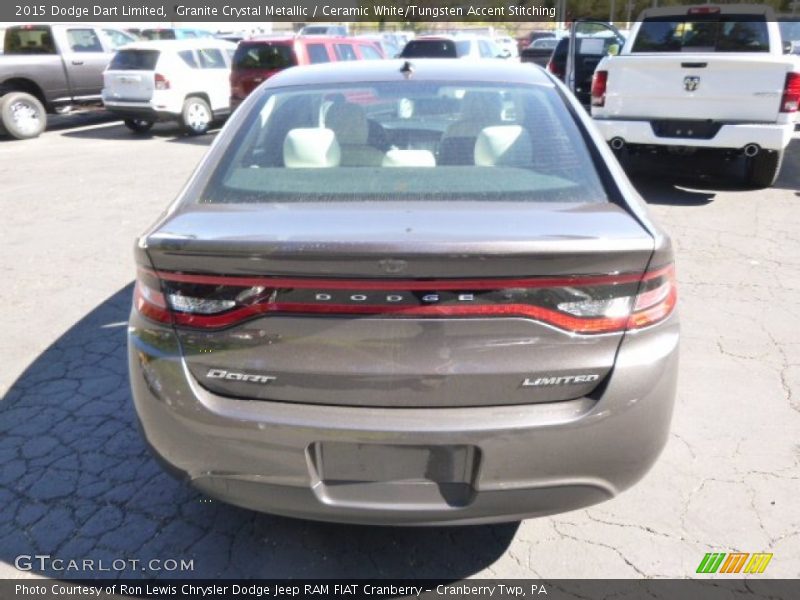 Granite Crystal Metallic / Ceramic White/Tungsten Accent Stitching 2015 Dodge Dart Limited