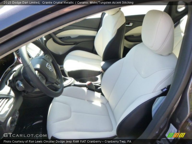 Granite Crystal Metallic / Ceramic White/Tungsten Accent Stitching 2015 Dodge Dart Limited