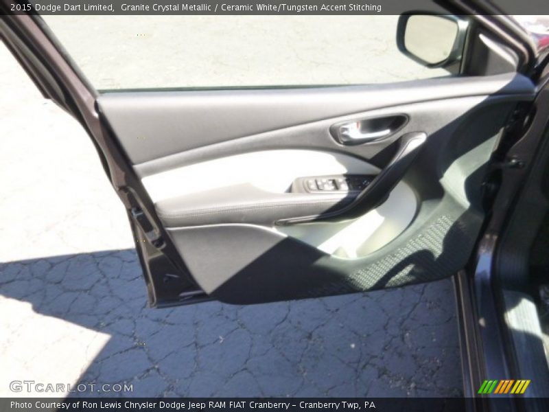 Granite Crystal Metallic / Ceramic White/Tungsten Accent Stitching 2015 Dodge Dart Limited