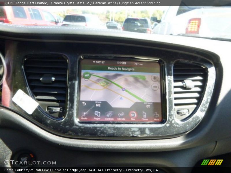 Granite Crystal Metallic / Ceramic White/Tungsten Accent Stitching 2015 Dodge Dart Limited