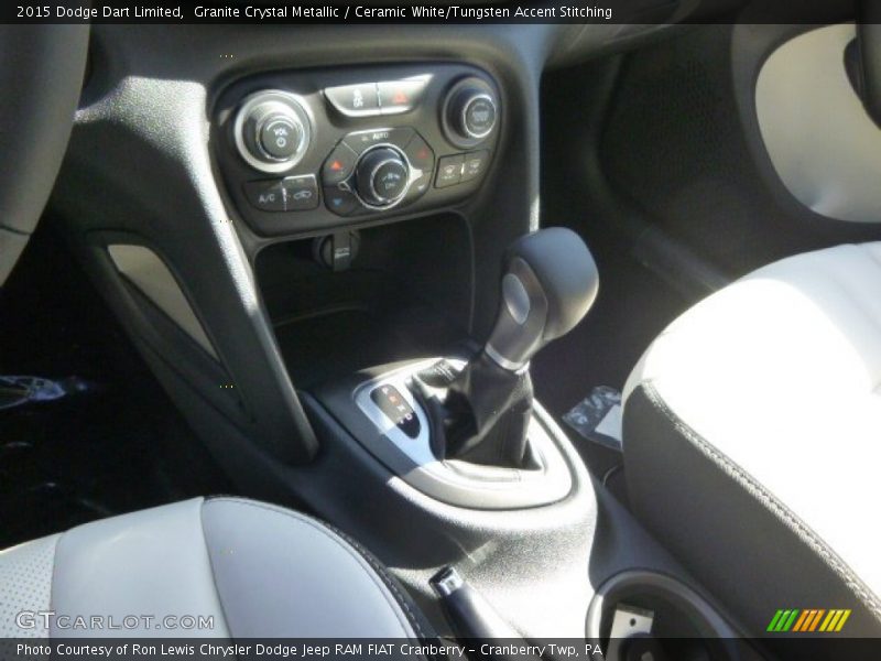 Granite Crystal Metallic / Ceramic White/Tungsten Accent Stitching 2015 Dodge Dart Limited