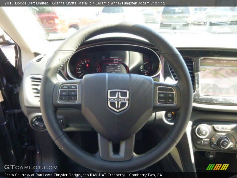 Granite Crystal Metallic / Ceramic White/Tungsten Accent Stitching 2015 Dodge Dart Limited