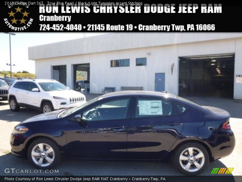 True Blue Pearl / Black/Light Tungsten Accent Stitching 2015 Dodge Dart SXT