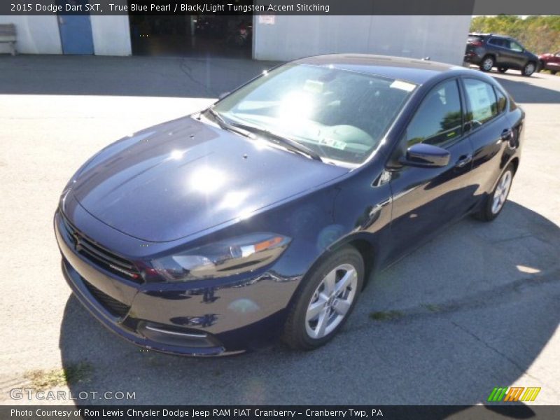 True Blue Pearl / Black/Light Tungsten Accent Stitching 2015 Dodge Dart SXT