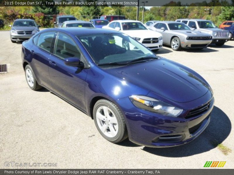 True Blue Pearl / Black/Light Tungsten Accent Stitching 2015 Dodge Dart SXT