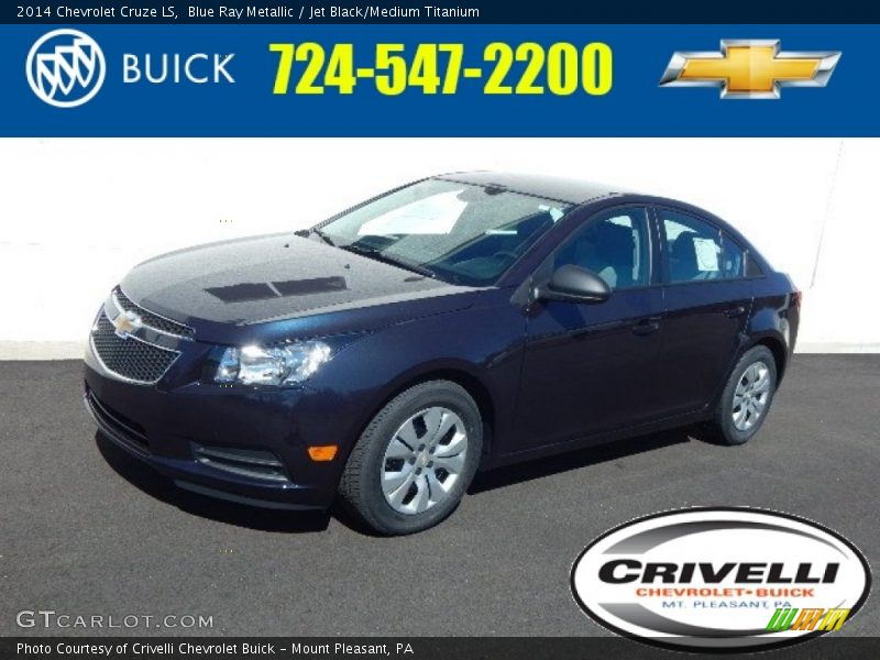Blue Ray Metallic / Jet Black/Medium Titanium 2014 Chevrolet Cruze LS