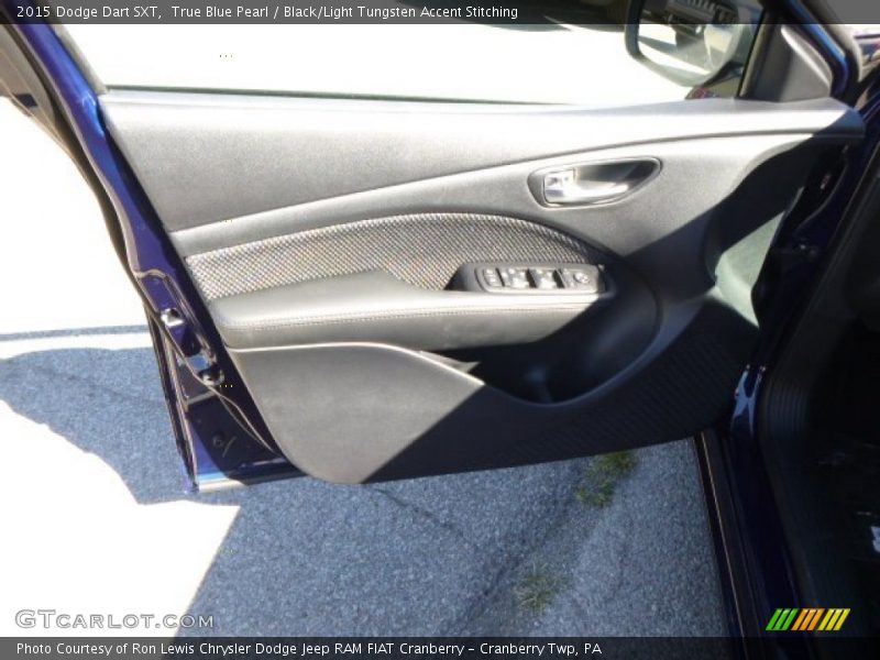 True Blue Pearl / Black/Light Tungsten Accent Stitching 2015 Dodge Dart SXT