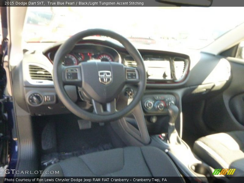 True Blue Pearl / Black/Light Tungsten Accent Stitching 2015 Dodge Dart SXT