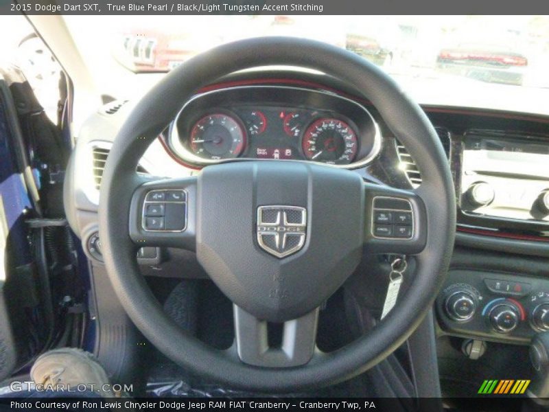 True Blue Pearl / Black/Light Tungsten Accent Stitching 2015 Dodge Dart SXT