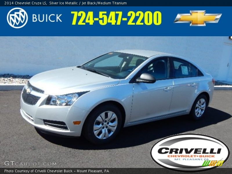 Silver Ice Metallic / Jet Black/Medium Titanium 2014 Chevrolet Cruze LS