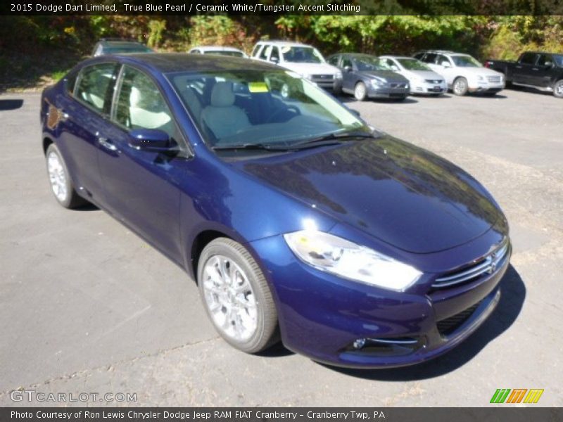 True Blue Pearl / Ceramic White/Tungsten Accent Stitching 2015 Dodge Dart Limited