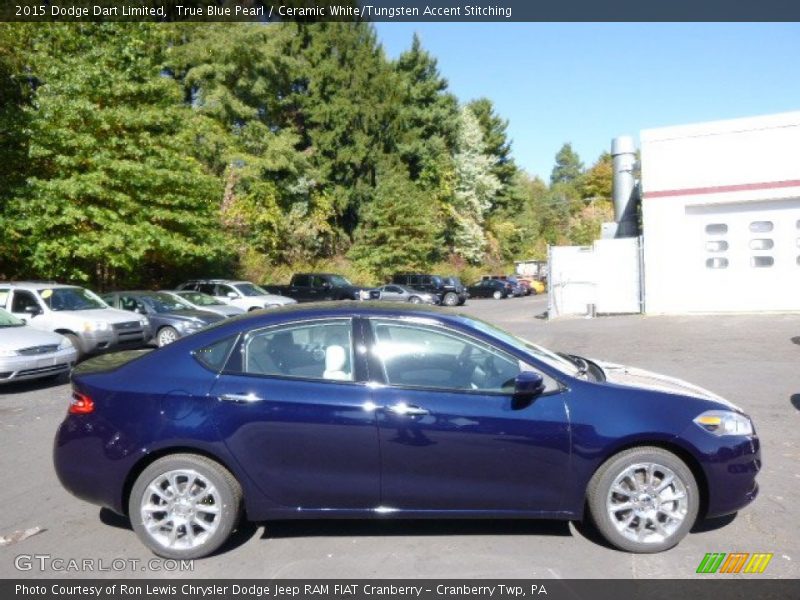 True Blue Pearl / Ceramic White/Tungsten Accent Stitching 2015 Dodge Dart Limited