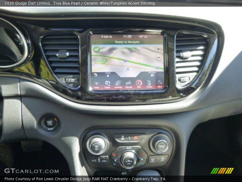True Blue Pearl / Ceramic White/Tungsten Accent Stitching 2015 Dodge Dart Limited
