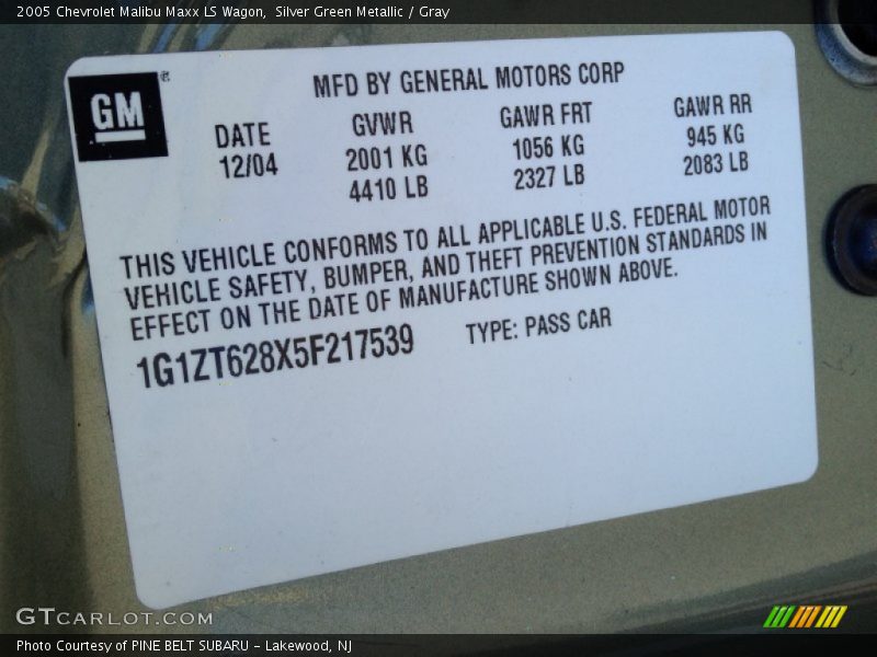 Silver Green Metallic / Gray 2005 Chevrolet Malibu Maxx LS Wagon
