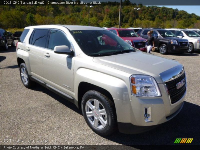 Champagne Silver Metallic / Jet Black 2015 GMC Terrain SLE AWD