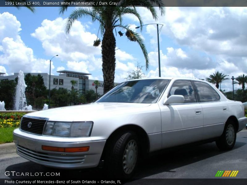 Diamond White Pearl Metallic / Dark Gray 1991 Lexus LS 400