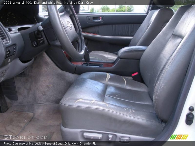 Diamond White Pearl Metallic / Dark Gray 1991 Lexus LS 400
