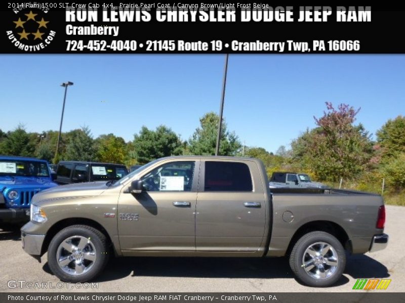 Prairie Pearl Coat / Canyon Brown/Light Frost Beige 2014 Ram 1500 SLT Crew Cab 4x4