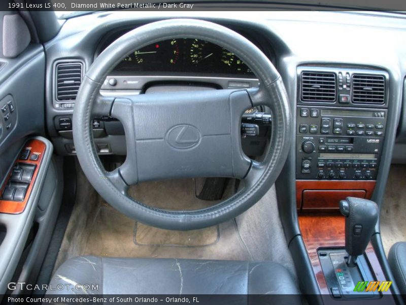 Diamond White Pearl Metallic / Dark Gray 1991 Lexus LS 400