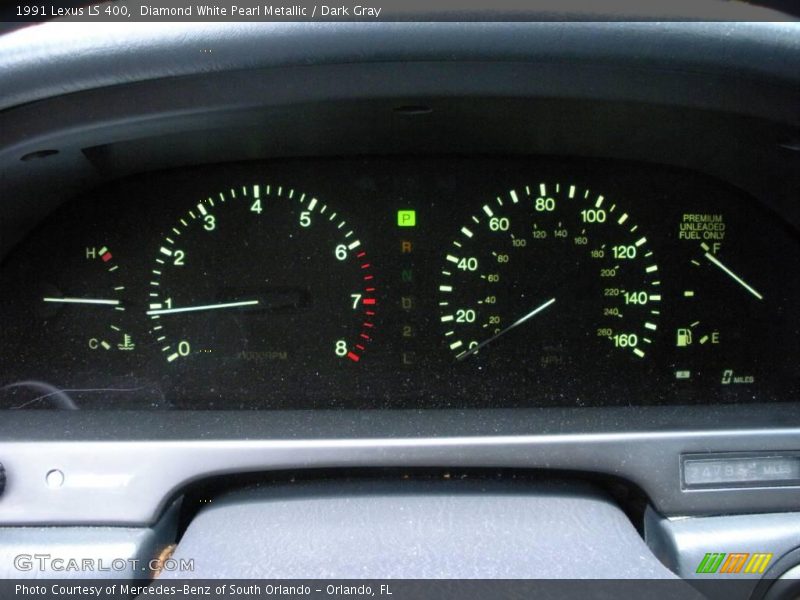 Diamond White Pearl Metallic / Dark Gray 1991 Lexus LS 400