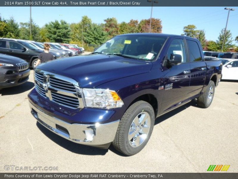 True Blue Pearl Coat / Black/Diesel Gray 2014 Ram 1500 SLT Crew Cab 4x4